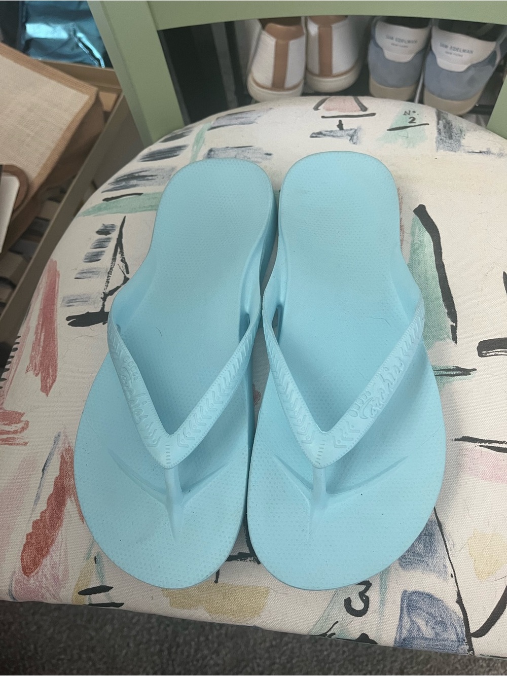 Archie’s Light Blue Flip Flop Sandals size 9 - Women's Casual Beach Thongs - Picture 2 of 4